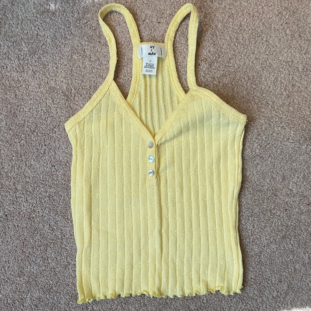 Cropped Yellow Tank Top